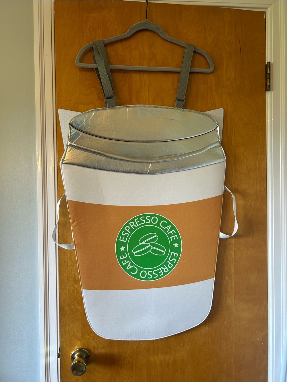 Halloween Espresso Coffee Cup Costume Apron - White, Brown, Green, Silver adult